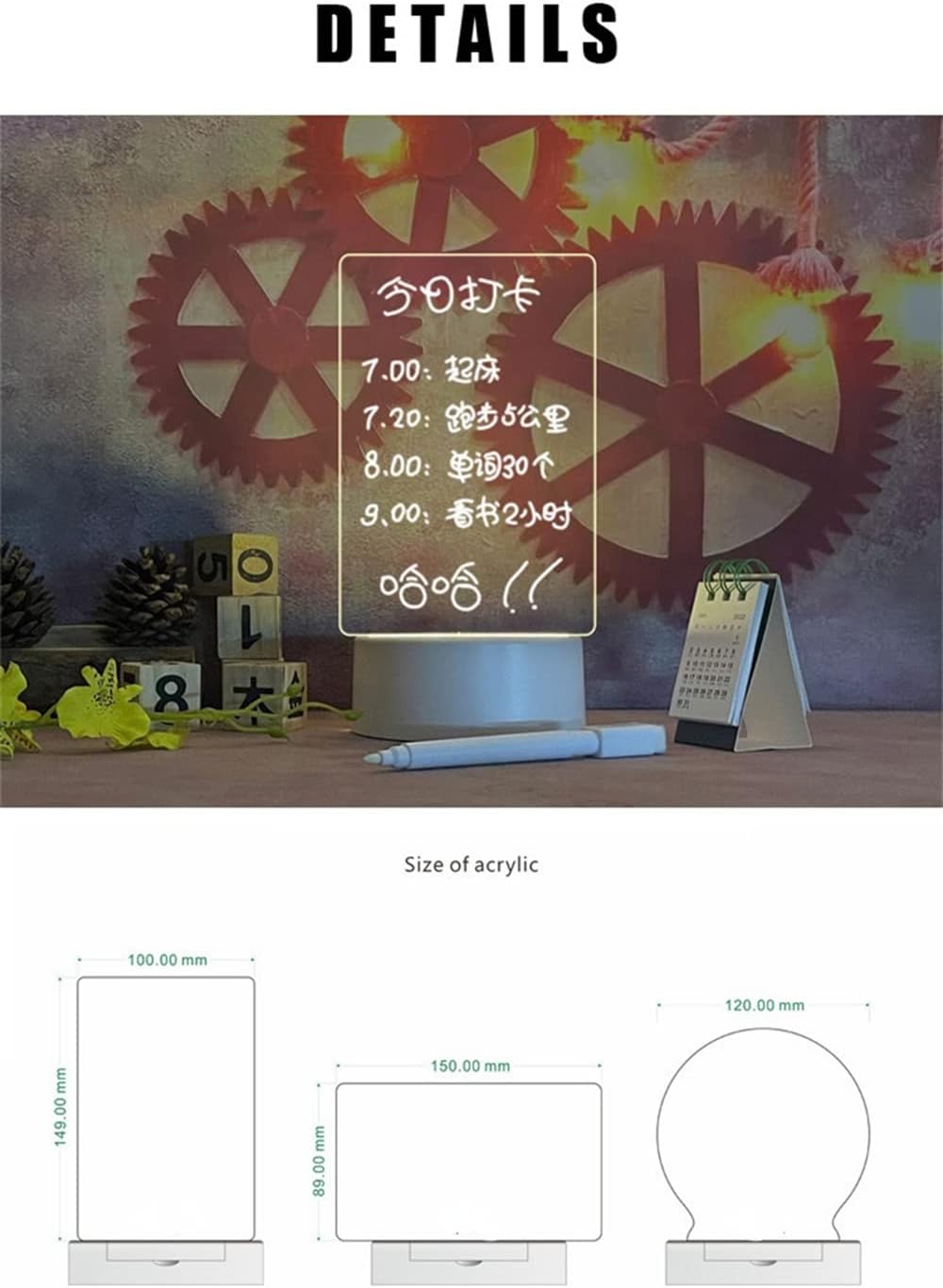 LightNotes® Tablero para notas con luz led