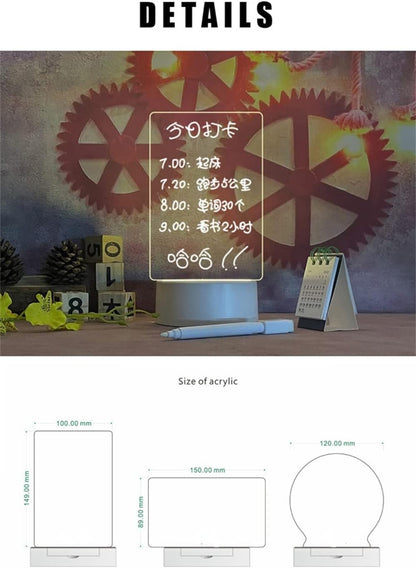 LightNotes® Tablero para notas con luz led